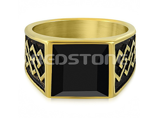 Pozlátený oceľový prsteň